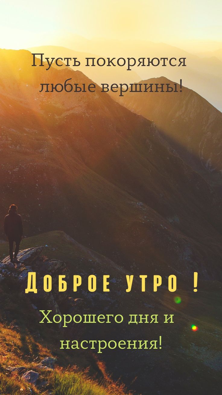 Пусть покоряются любые вершины!
Доброе утро !
Хорошего дня и настроения!