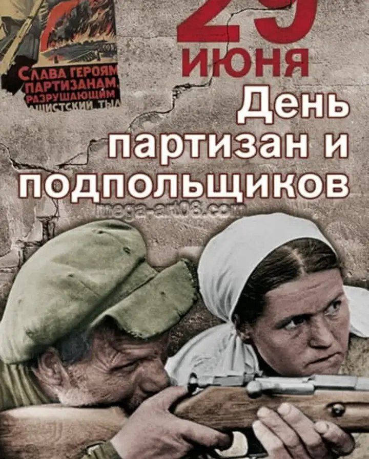 29 июня
День партизан и подпольщиков
Слава героям партизанам, разрушившим фашистский Tи.