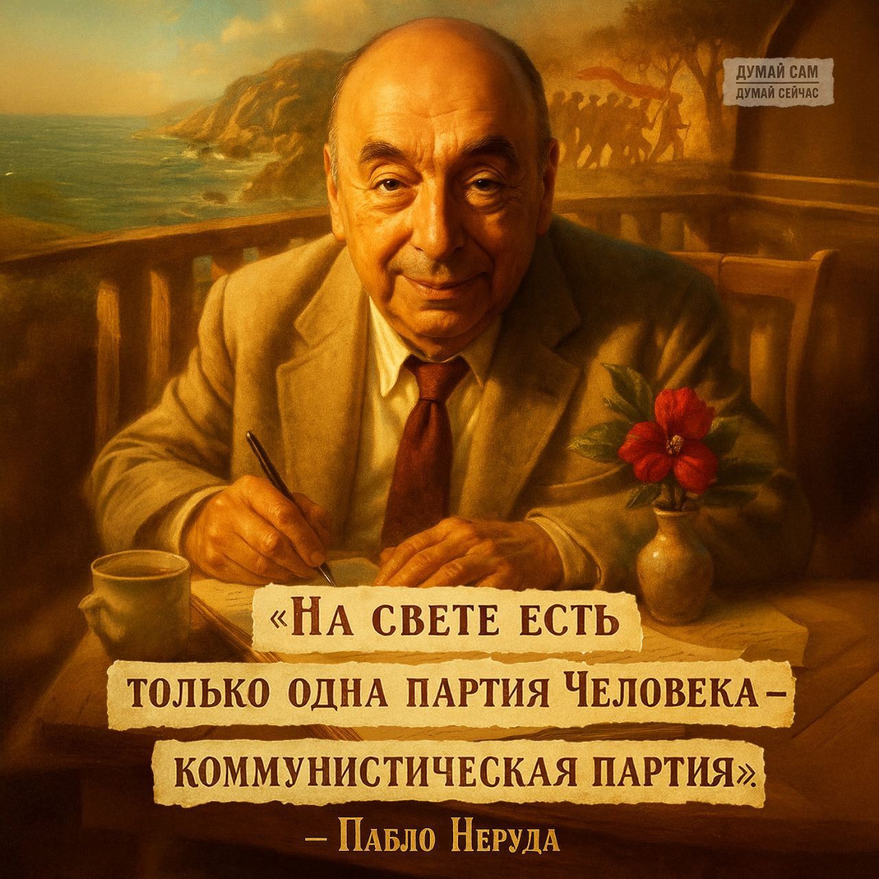 «На свете есть только одна партия Человека - коммунистическая партия.»
— Пабло Неруда