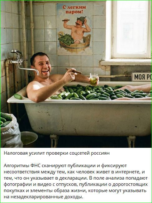 С легким паром! МОЯ РО Налоговая усилит проверки соцсетей россиян Алгоритмы ФНС сканируют публикации и фиксируют несоответствия между тем, как человек живет в интернете, и тем, что он указывает в декларации. В поле анализа попадают фотографии и видео с отпусков, публикации о дорогостоящих покупках и элементы образа жизни, которые могут указывать