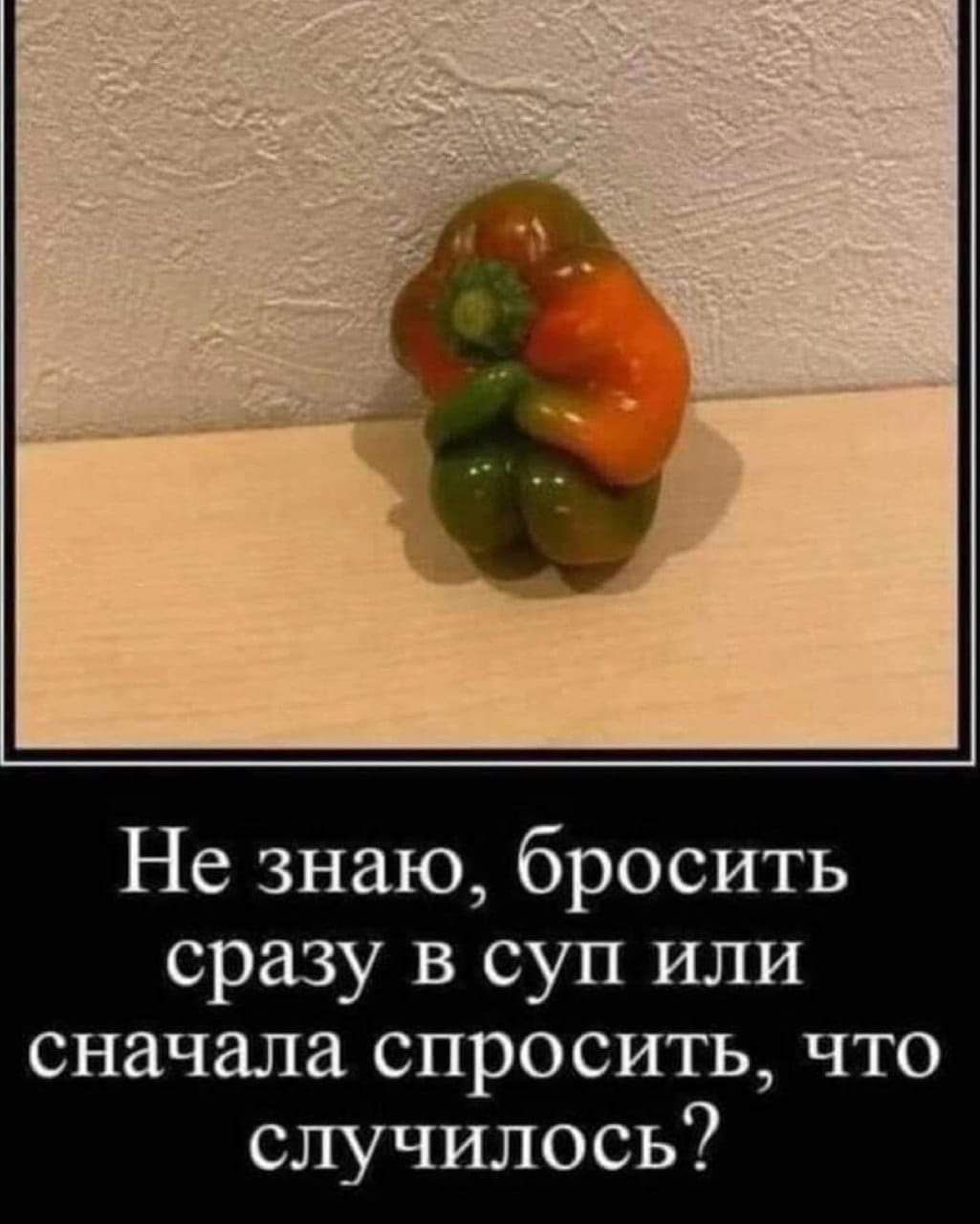 Не знаю бросить сразу в суп или сначала спросить что случилось