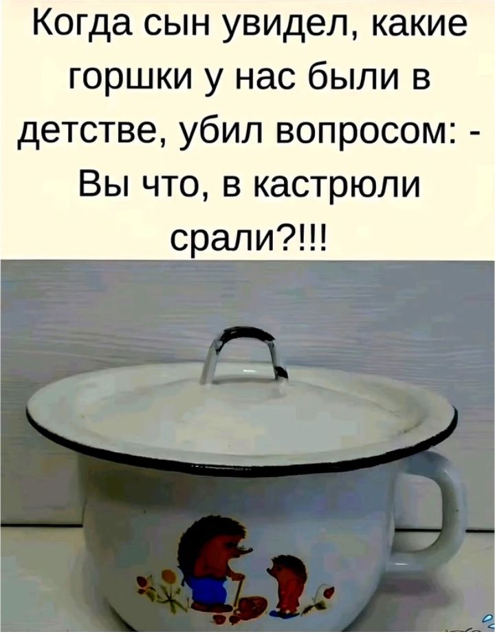 Когда сын увидел какие горшки у нас были в детстве убил вопросом Вы что в кастрюли