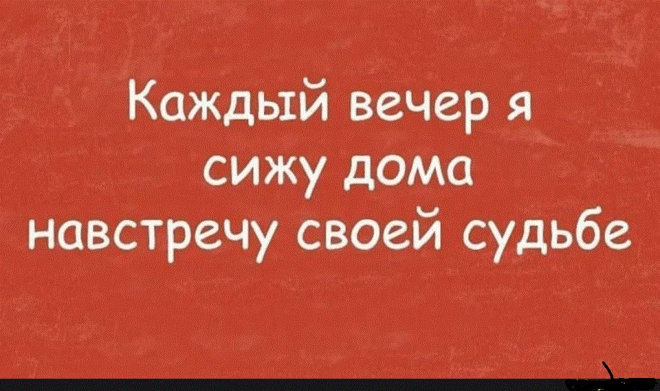 Каждый вечер я сижу дома навстречу своей судьбе _