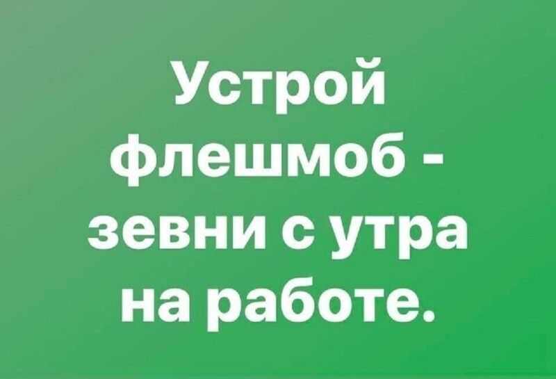 Устрой флешмоб зевни с утра на работе