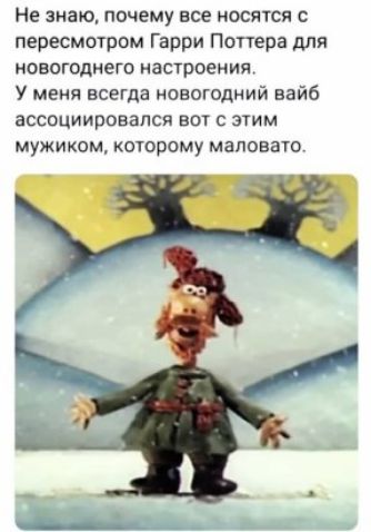 Не знаю почему все носятся пересмотром Гарри Поттера для новогоднего настроения У меня всегда новогодний ввйб ассоциировался вот с этим мужиком которому маловато