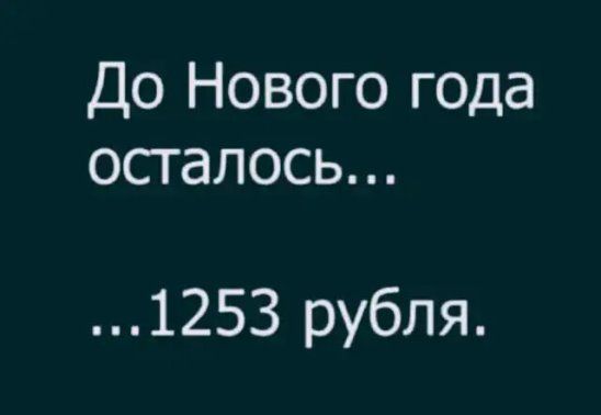 До Нового года осталось 1253 рубля