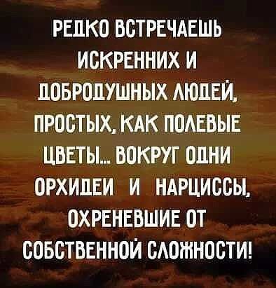 РЕПКО ВОТРЕЧАЕШЬ ИСКРЕННИХ И ПОБРОЦУШНЫХ АЮЦЕЙ ПРООТЫХ КАК ПОАЕОЫЕ ЦВЕТЫ ВОКРУГ ОДНИ ОРХИЦЕИ И НАРЦИООЫ ОХРЕНЕБШИЕ ОТ СОБСТВЕННОЙ ОАОШНООТИ