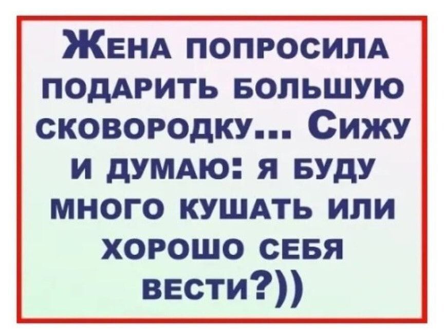 ЖЕНА ПОПРОСИЛА ПОДАРИТЬ БОЛЬШУЮ сковородку Сижу И дУМАю Я БУДУ много КУШАТЬ или хорошо сввя вести