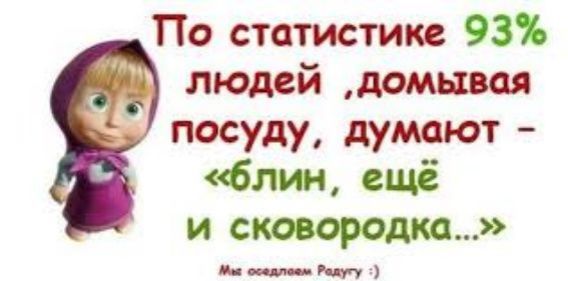 По статистике 93 людей дамы посуду думают блин ещё и сковородка дцпРт