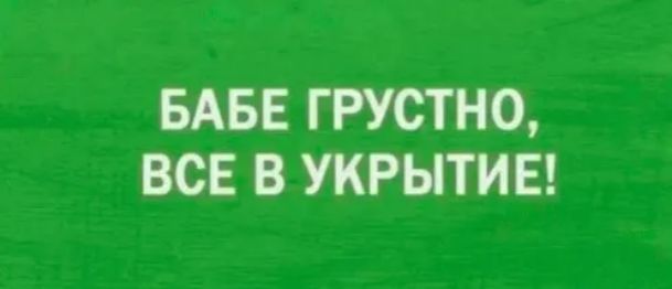 БАБЕ ГРУСТНО ВСЕ В УКРЫТИЕ