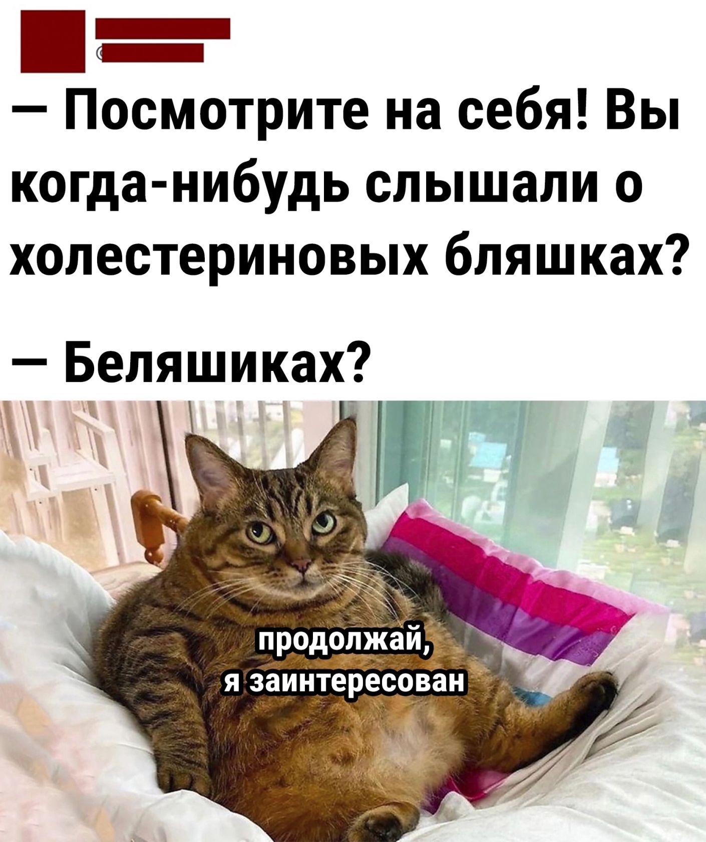 _ Посмотрите на себя Вы когданибудь слышали о холестериновых бляшках Бепяшиках