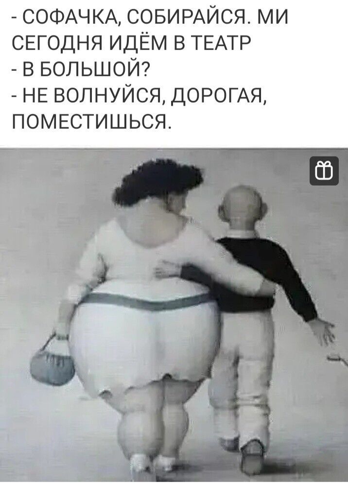 СОФАЧКА СОБИРАЙСЯ ми СЕГОДНЯ идЁм в ТЕАТР в БОЛЬШОЙ НЕ волнуйся ДОРОГАЯ помвстишься