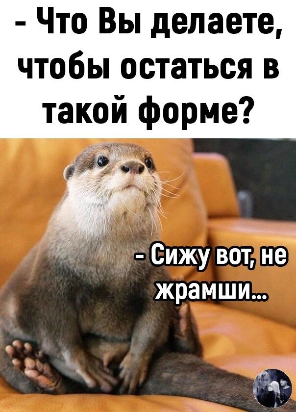 Что Вы делаете чтобы остаться в такой форме __ Сижу вот не жрамши