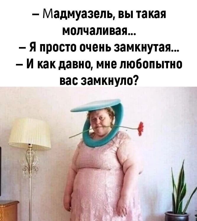 Мадмуазель вы такая молчаливая Я просто очень замкнутая И как давно мне любопытно вас замкнули