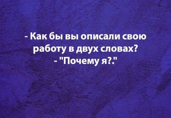 Как бы вы описали свою работу в двух словах Почему я