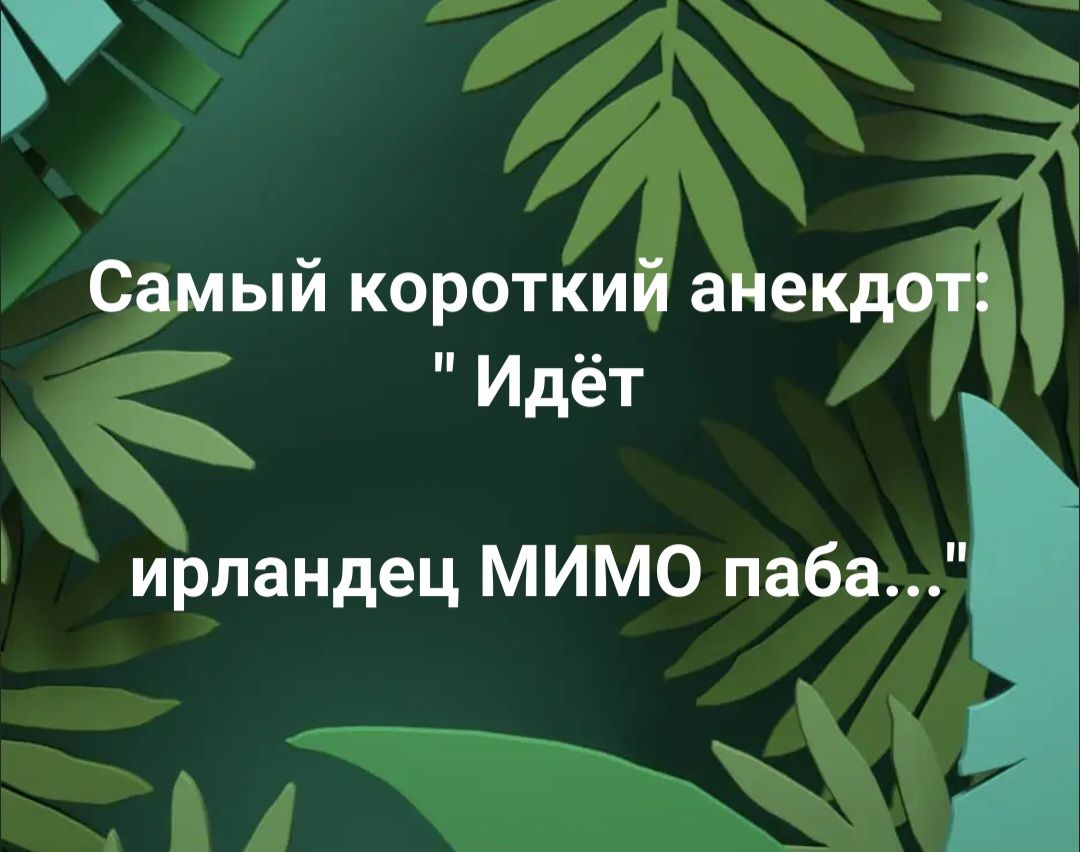 Ъ Самый короткий анекдот Идёт ирландец МИМО паба