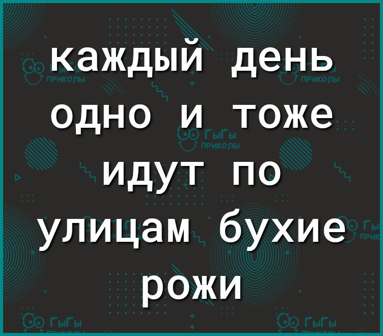 каждый день одно и тоже идут по улицам бухие рожи