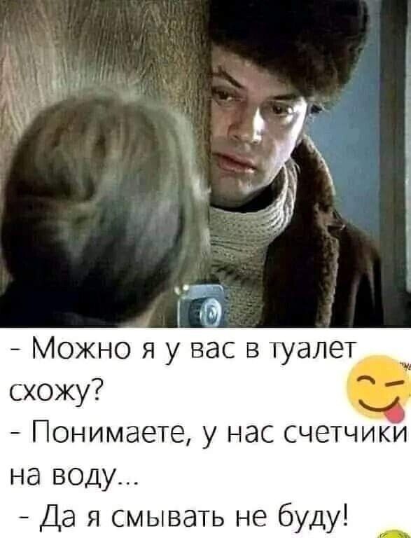 Можно я у вас в туалет схожу Понимаете у нас счетчики на воду Да я смывать не буду