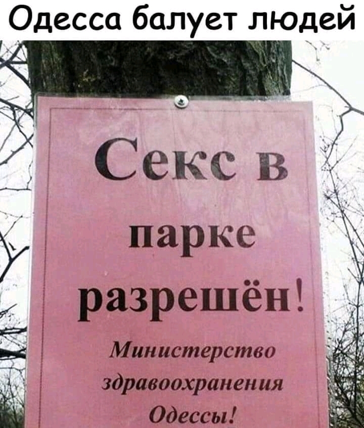 Одесса балует ЛЮДей Секс в А у парке разрешён Министерство здравоохранения Одессы