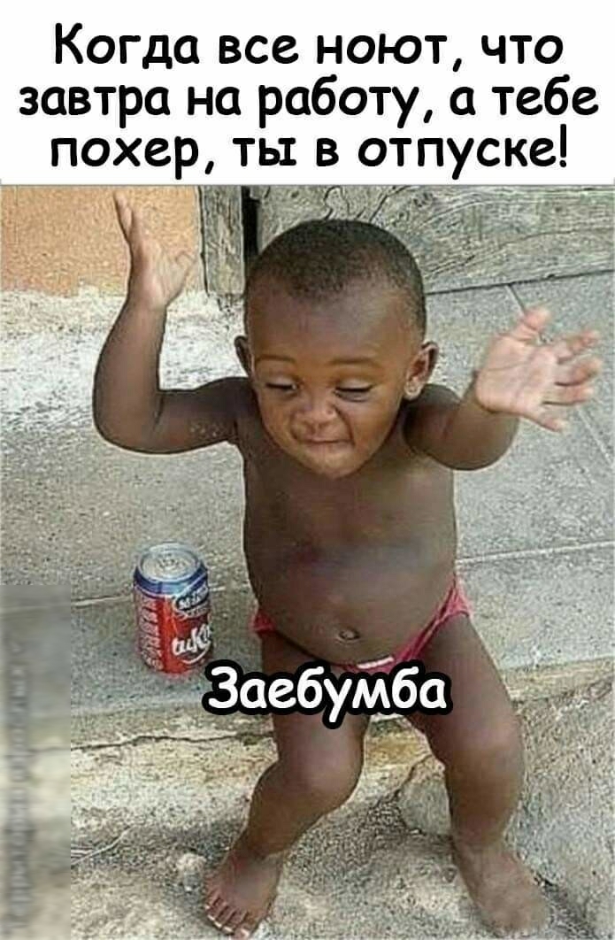 Когда все ноют что завтра на работу а тебе похер ты в отп ске г