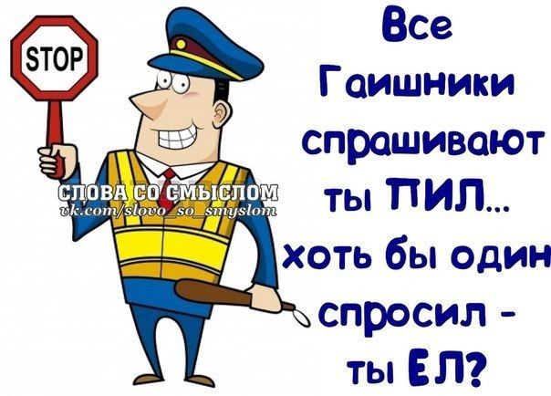 Все Гаишники спрашивают ты ПИЛ хоть бы один спросил ты ЕП
