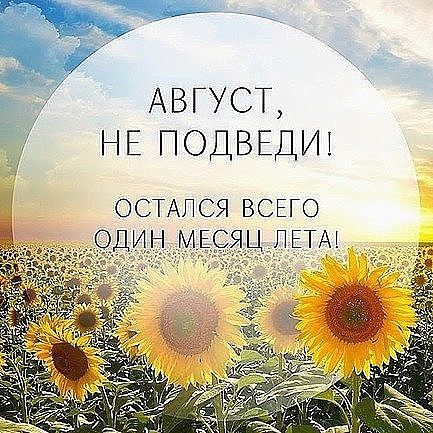 АВГУСТ НЕ ПОДВЕДИ1 ОСТАЛСЯ ВСЕГО ДИН Я ЛЕТЦ