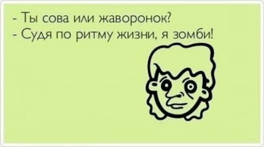 Ты сова ИАИ жаворонок Сум по ритму жизни я зомби
