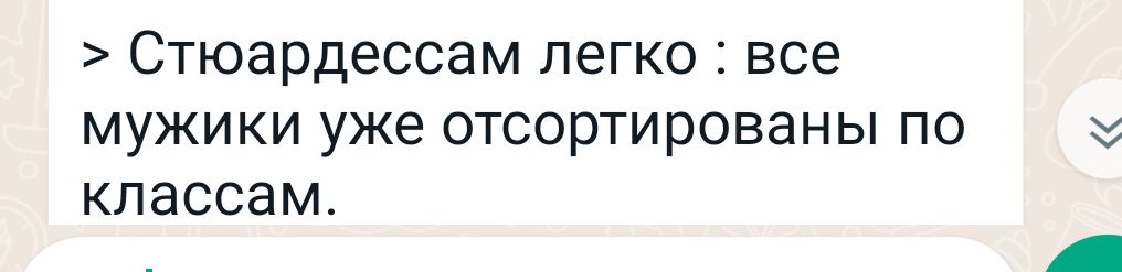 Стюардессам легко все мужики уже отсортированы по КПЭССЭМ