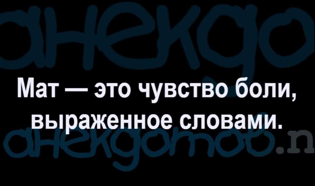 Мат это чувство боли выраженное словами
