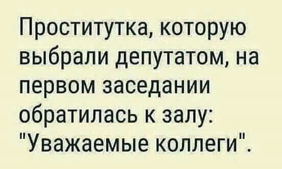 Проститутка которую выбрали депутатом на первом заседании обратилась к залу Уважаемые коллеги