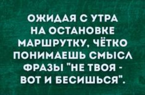 ОЖИААЯ УТРА НА остАновкв МАРШРУТКУ чётко понимцшь смыв ФРАЗЫ не твоя вот и ввсишься