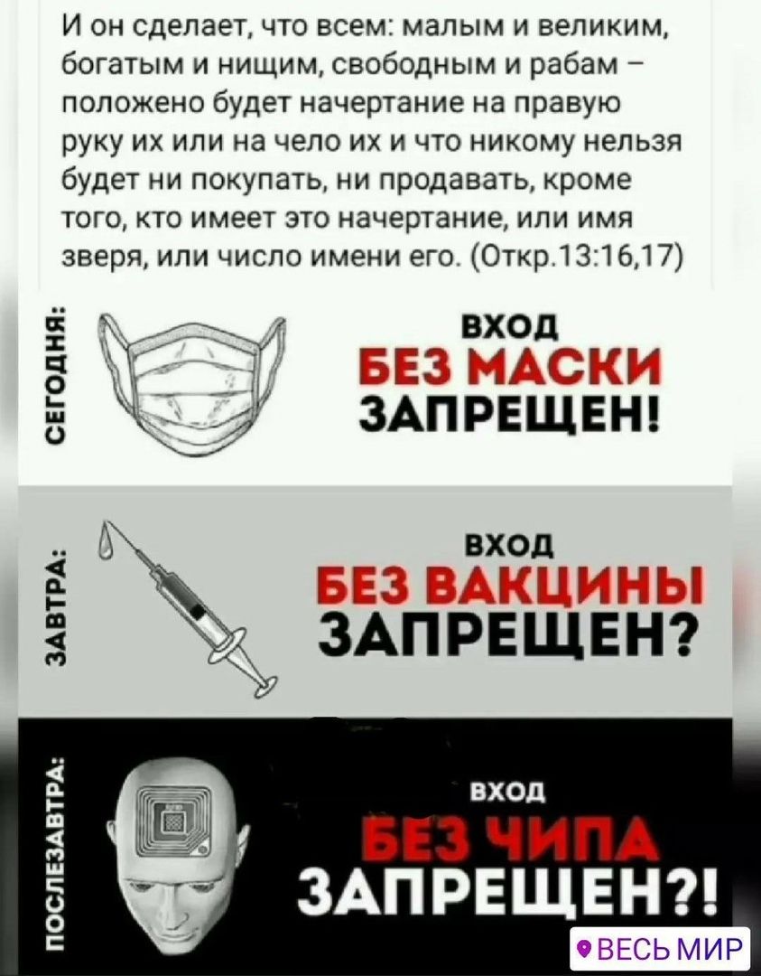И он сделает что всем малым и великим богатым и нищим свободным и рабам положено будет начертание на правую руку их или на чело их и что никому нельзя будет ни покупать ни продавать кроме того кто имеет это начертание или имя зверя или число имени его Откр131617 Ё вход 5 Г __ ГГ Г Г Г ГГГ Ё ЖКДЙ ЗАПРЕЩЕН Ё А 53595 ГГГ ЗАПРЕЩЕН ВХОД вез чим ЗАПРЕЩЕН Ш п Ш 0 О