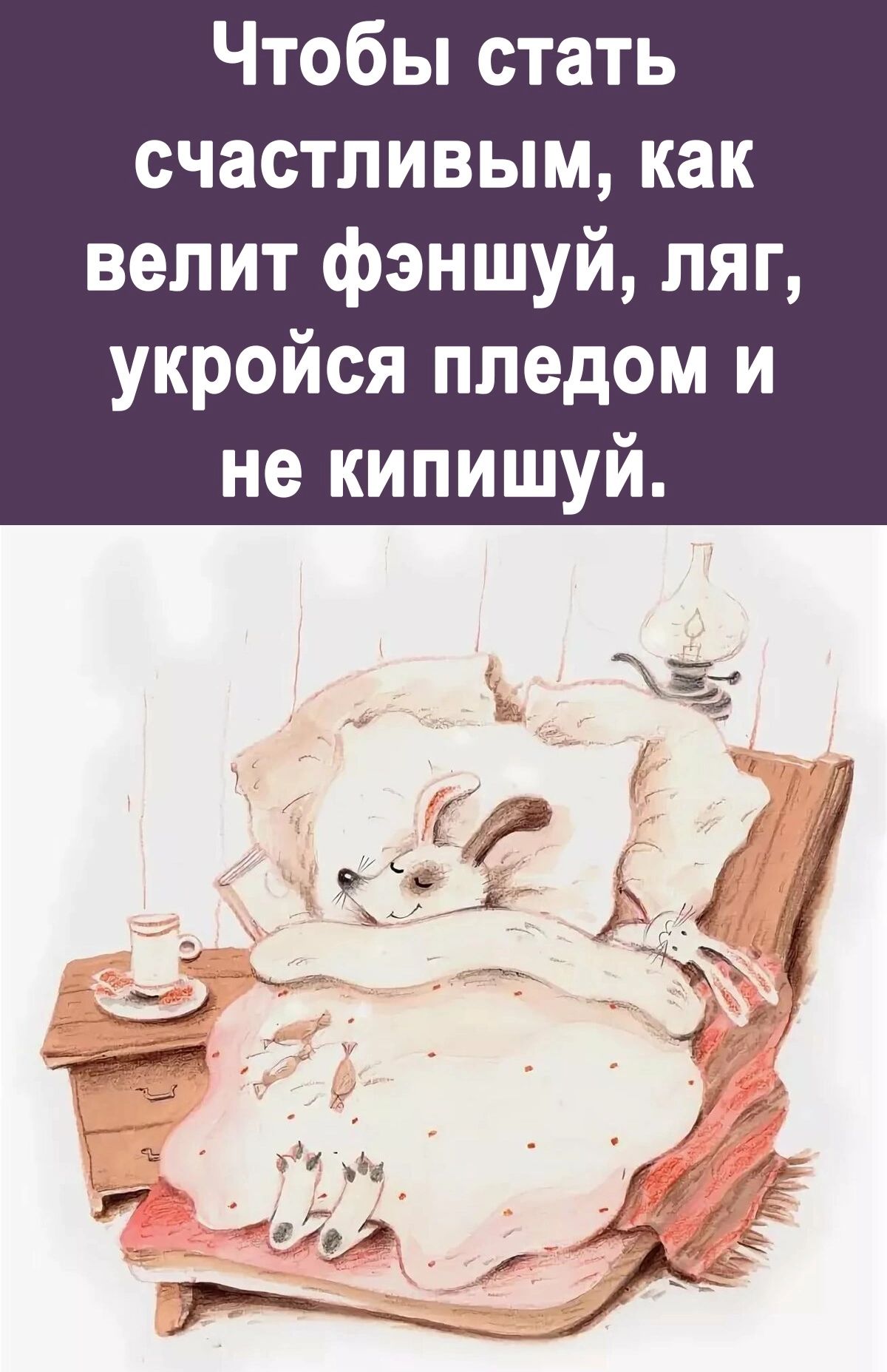 Чтобы стать счастливым как велит фэншуй ляг укройся пледом и не кипишуй