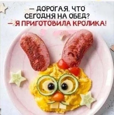 _ Г дОРОГАЯ ЧТО СЕГОДНЯ НА ОБЕД Я ПРИГОТОБИЛА КРОЛИКА