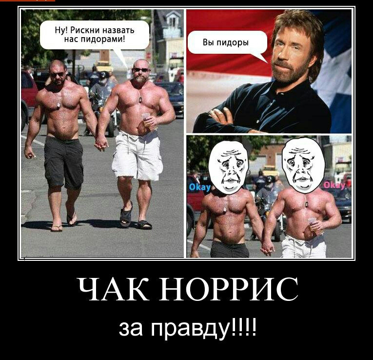 Ну Рискни назвать нас пидорами ЧАК НОРРИС за правду