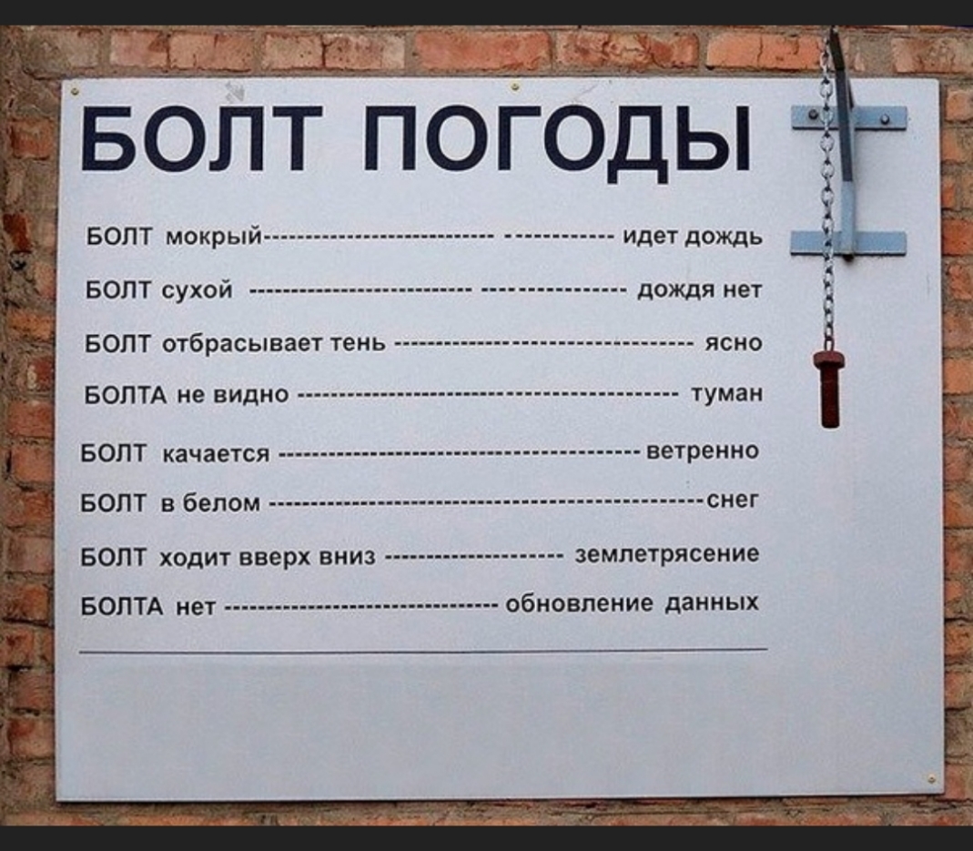 Поговорить на счет погоды. Болт погоды. Болт определения погоды. Болболт погоды. Болт барометр шутка.