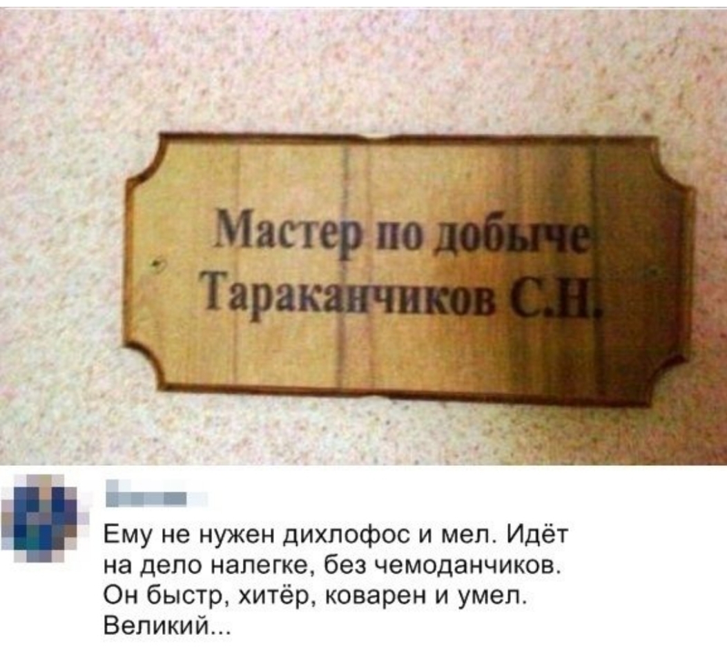 _ Ему не нужен дихпофос и меп Идёт на дело налегке без чемоданчиков Он быстр хитёр коварен и умел Великий