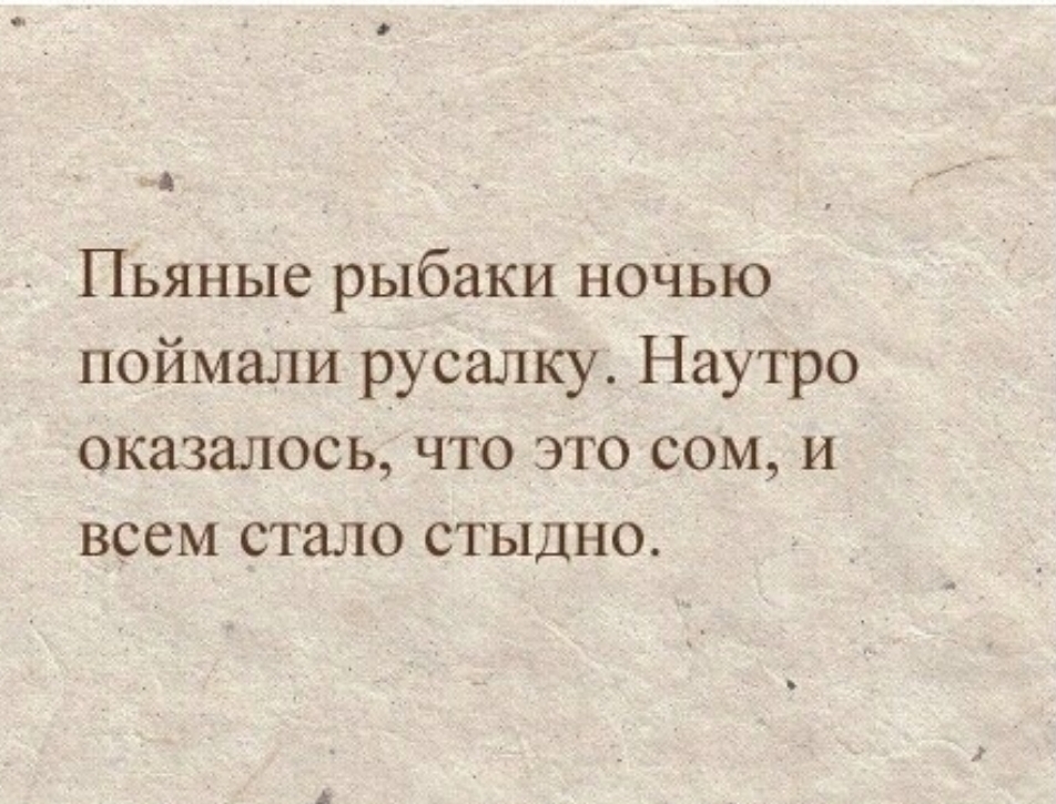 Пьяные рыбаки ночью поймали русалку Наутро оказалось что это сом и всем стало стыдно