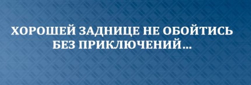 хороший ЗАДНИЦЕ нв овойтись БЕЗ приключвний