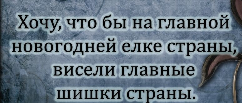 Хочу что бы на главной Новогодней елке страны нц _ _ висели главные ЁЧШИШКИ страны