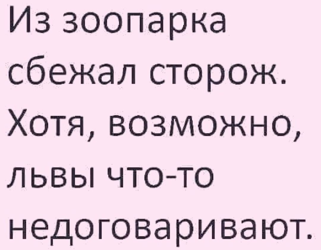 Иззоопарка сбежал сторож Хотя возможно львы что то недоговарива ют