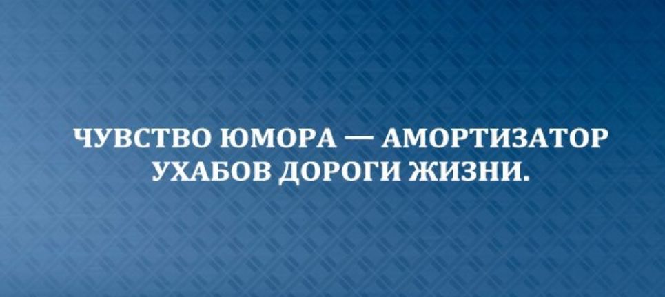 ЧУВСТВО ЮМОРА АМОРТИЗАТОР УХАБОВ ДОРОГИ ЖИЗНИ