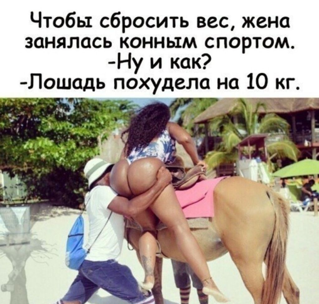 Чтобы сбросить вес жена занялась конным спортом Ну и как Лошадь похудела на 10 кг А Л 7 ъ _