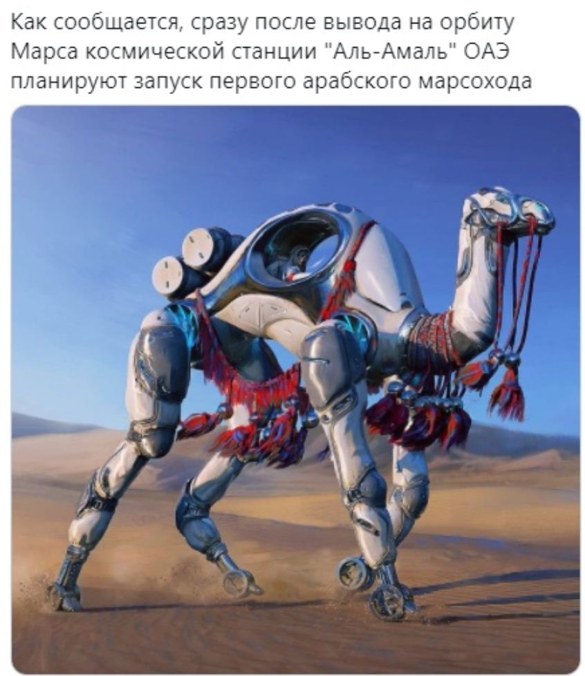 Как сообщается сразу после вывода на орбиту Марса космической станции АльАмаль ОАЭ планируют запуск первого арабского марсохода