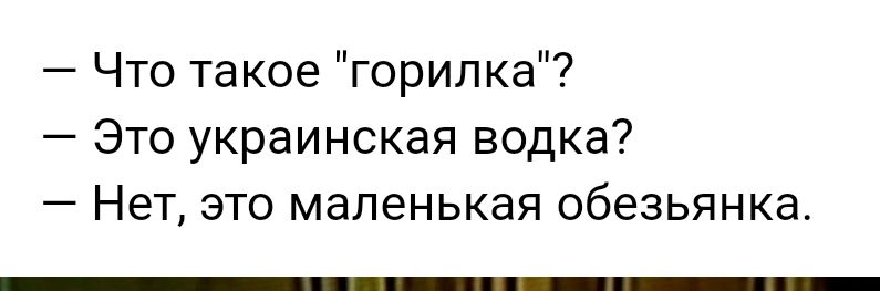 Что такое горилка Это украинская водка Нет это маленькая обезьянка