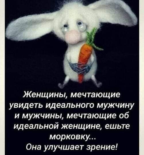 Женщины мечтающие увидеть идеального мужчину и мужчины мечтающие об идеальной женщине ешьте морковку Она улучшает зрение