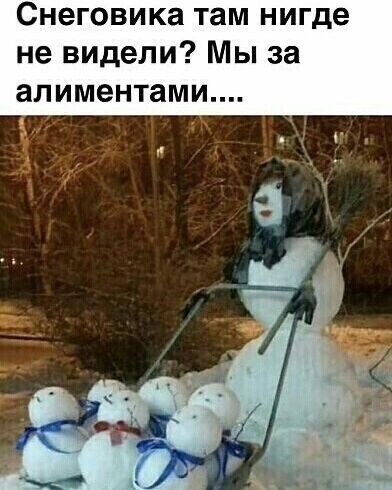 Снеговика там нигде не видели Мы за алиментами Ъ