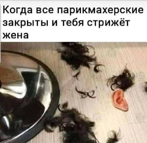 Когда все парикмахерские закрыты и тебя стрижёт жена