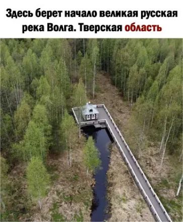 Здесь берет начало велики русская реки Волги Тверская пбдасть