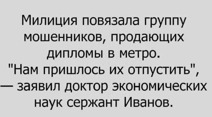 Милиция повязала группу мошенников продающих дипломы в метро Нам пришлось их отпустить заявил доктор экономических наук сержант Иванов